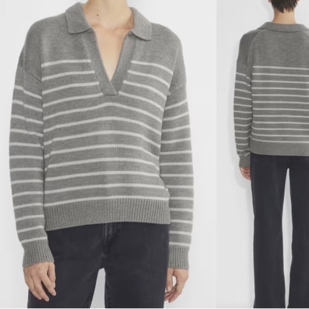 Wilfred V-Neck Clara Marino Wool Stripe sweater